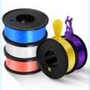3D Printer Filament PLA 1.75mm 3-D Printing Materials 5 Colors Bundle Print Filimate 1.75 mm White Yellow Pink Blue Purple Filiment1.75 Accuracy ±0.02mm Fillament Spool Vacuum Pack 250G X 5