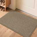 BEQHAUSE Indoor Door Mat 2' x 3', Entryway Rug Non-Slip Washable, Hallway Rugs Absorbent & Stain Resistant Hall Carpet Runner, Front Door Floor Mats Laundry Room Rugs for Entry, Taupe
