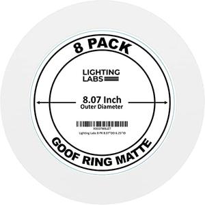 8 Pack Matte White Goof Trim Ring for 6" Inch Recessed Can Lighting Down Light, Outer Diameter 8 Inches, Inner Diameter 6.2 Inches