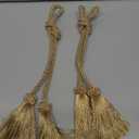 BEL AVENIR 2 Pack Curtain Handmade Tiebacks Decorative Curtain Holdbacks with Tassel (Gold, 2 Pack)