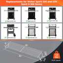 304 Stainless Steel Warming Rack for Weber Spirit 300 and GS4 Spirit II 300 Series Gas Grills with Front Control Knobs, 7641 Grill Upper Rack for Weber Genesis Silver Gold B/C Grill, 25 Inch