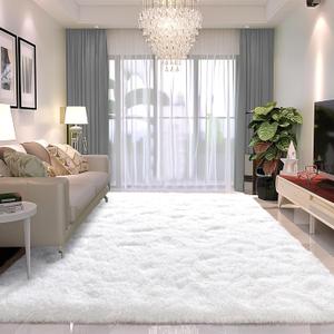 8x10 Carpet Fluffy Rug for Living Room - Large Nursery Thicked Fuzzy Plush Rug for Bedroom 8x10 Area Rugs White