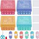 FREEBLOSS 4 Set Plastic Canvas Box Kit Plastic Canvas Kit for Beginners Mesh Canvas Sheets and 6 Colors Yarn for Embroidery Crafting, Knitting Projects