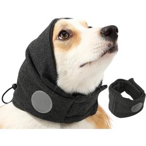 Dog Ear Muffs Dog Head Ear Warp Noise Protection (M-Head Circle(13.7"~18.9"), Black)