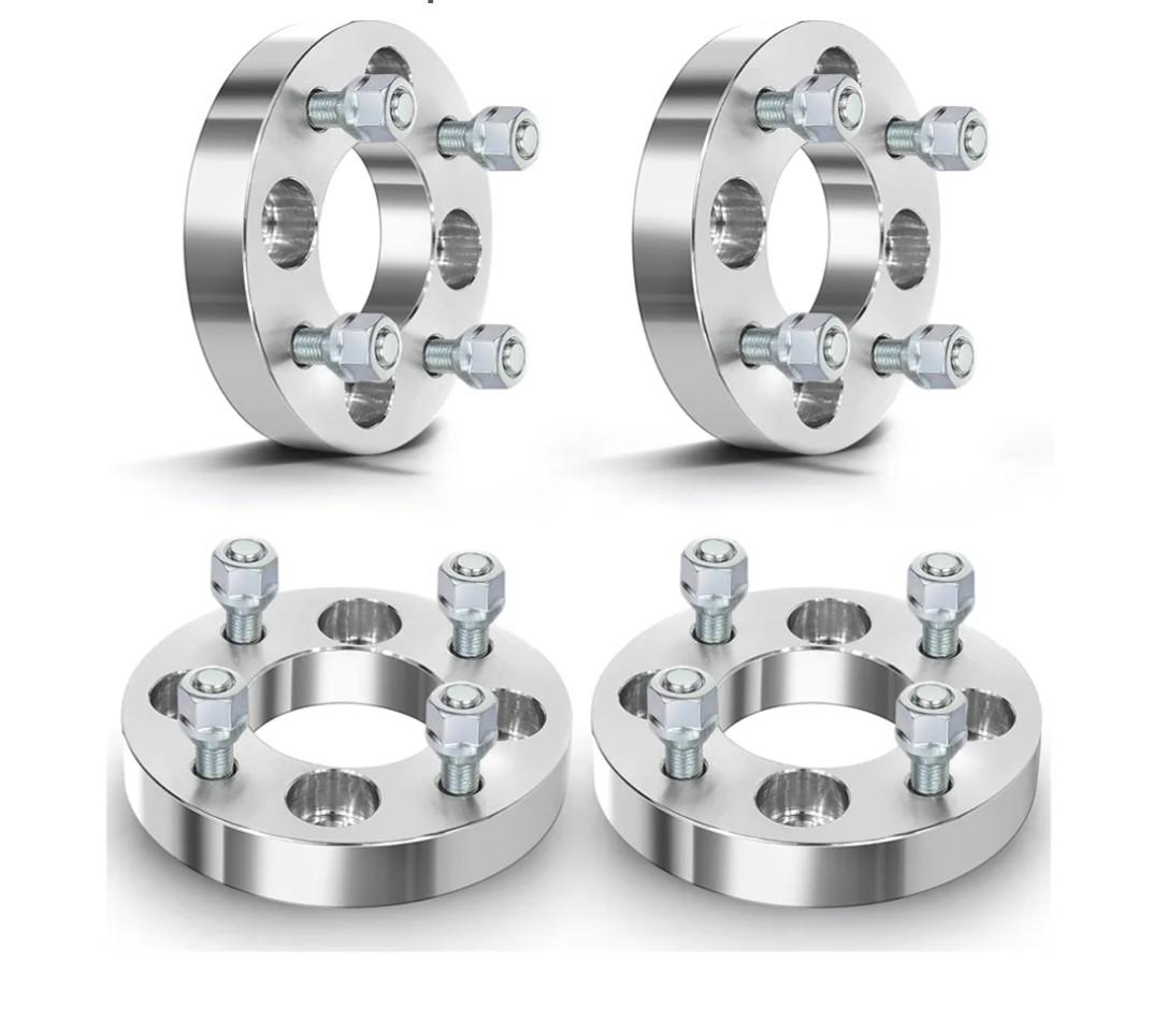 4Pcs 4x100 to 4x108 Wheel Spacers 1 inch 67.1mm Wheel Adapters for Chevy for Aveo for Nova, for Honda for Civic for CRX, for Toyota for Corolla for Echo, 12x1.5 Sliver Aluminum Car Spacers