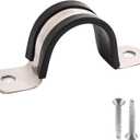Pipe Clamps,304 Stainless & Rubber Cushioned Heavy Duty Conduit clips (SCH 3/4 in ( 27 MM) - 10 Pack)