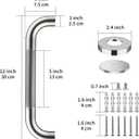 12 Inch Anti Slip Shower Grab Bar Handle, ZUEXT Chrome Finish Stainless Steel Bathroom Grab Bar, Knurled Bathroom Balance Bar,Safety Hand Rail Support,Handicap Elderly Injury Senior Assist Bath Handle