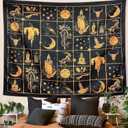 ARTCREATOR Witchy Tapestry Black and Gold Witch Tapestry, Witchy Wall Decor Aesthetic Wall Hanging Decor for Living Room Bedroom (Black, 51x59 inches)