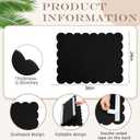 Mooliwe Scalloped Felt Bulletin Board 36 x 24 Inches Foldable Black Pin Cork Board Alternative for Wall, 3' x 2' Trifold Picture Vision Self Adhesive Bulletin Decorative