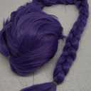 morvally 33.5 Inches Purple Long Braided Ponytail Wig - Anime Cosplay Wigs for Halloween Costume Party (Purple)