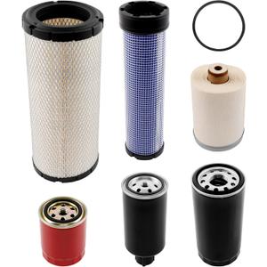 Air, Fuel, Oil & Hydraulic Filter Kit (6 Pack) Compatible with Mahindra 4540 4550 TractorsReplaces OEM# 006000455F1, 006000456F1, E006018618D1, 001081778R93, 006017310B1, 000013427P04