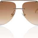 Trendy Rimless Women Aviator Sunglasses Fashion Frameless Pilot Sun Glasses Shades Unisex (Faded Brown)