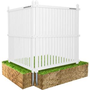 Air Conditioner Fence 2 Panels, 50" W x 50" H Outdoor Trash Can Fence, Easy Assembly Decorative Privacy Screen for AC Units & Pool Equipment