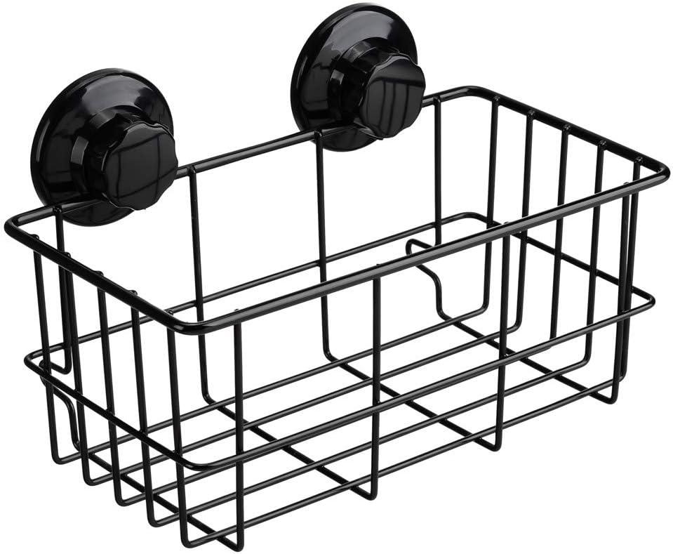 SANNO Suction Cup Shower Caddy Adhesive Deep Bathroom Basket Bath Organizer Kitchen Storage Basket for Gel Holder Bathroom Storage Shampoo, Conditioner,Stainless Steel (black-1) SANNO Suction Cup Shower Caddy Adhesive Deep Bathroom Basket Bath Organizer Kitchen Storage Basket for Gel Holder Bathroom Storage Shampoo, Conditioner,Stainless Steel (black-1)
