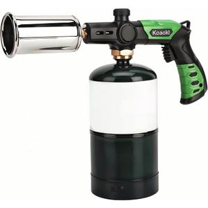 Propane Torch Head, Kitchen Blow Torch Gun, Campfire Charcoal Starter, Grill Torch with Igniter, Adjustable Flame for Cooking, Soldering (Propane Tank Not Included) (Koackl-GF8010)