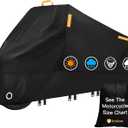 00D Heavy Duty Motorcycle Cover - All Season Waterproof Outdoor Protection with Lock-Holes, Night Reflective & Storage Bag Fits up to 96.5" Cruiser, Touring, Sportbike, Dirt Bike, ScooterAmazon's Choice