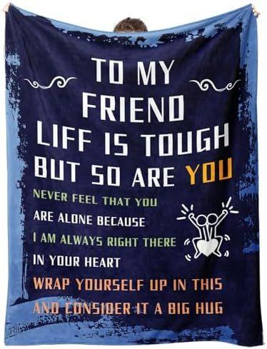 Bestie Forever Blanket - 60"x50" Soft Cozy Throw for Best Friends, Life is Tough But So are You Gift, Friendship Birthday for Women, All-Season Hug in a Blanket