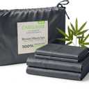 Cariloha Resort 100% Organic Bamboo Viscose Sheets - 4-Piece Queen Sheet Set - 18 in Extra Deep Pockets - Sateen Weave, Cooling, Hypoallergenic Luxury Sheets - Oeko-TEX Standard 100 - Blue Lagoon