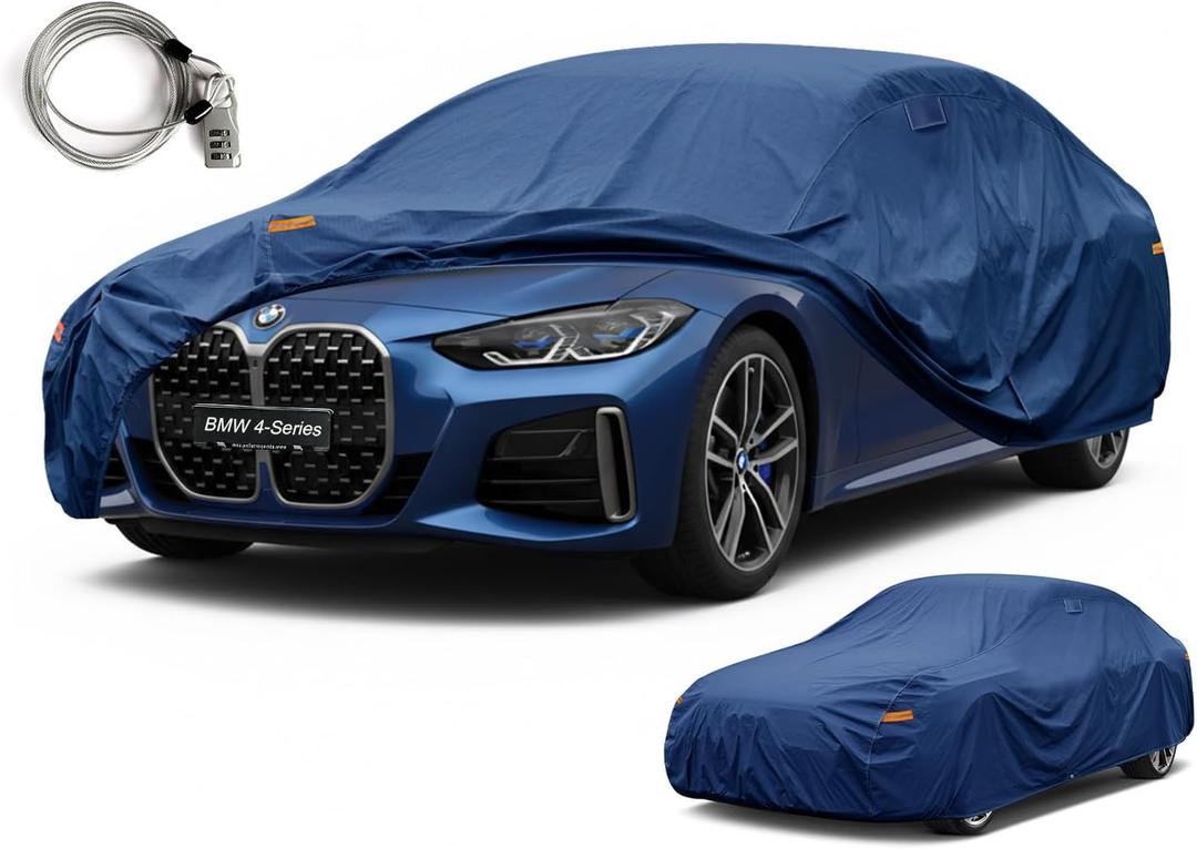 Kaugung Custom Fit Car Cover for BMW 4 Series 425i, 430i, 440i, M440i, M4, Coupe & Convertible & Gran Coupe, Heavy Duty Waterproof All Weather Outdoor Protection, Breathable with Vent