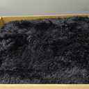OLANLY Area Rugs for Living Room Bedroom, Machine Washable 4x5.9 ft Soft Fluffy Shaggy Bedside Rug, Indoor Floor Carpet for Kids Girls and Boys, Dorms, Nursery Rooms, Home Decor Aesthetic, Black