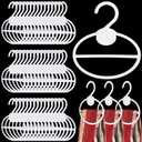 FoldTier 50 Pcs Scarf Hanger Plastic Holder Organizer Space Saving Scarf Organizer Clothes Hanger for Scarves Headscarves Clothing Sorting Storing (White)