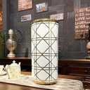 ZOEJADE Porcelain Ceramic Umbrella Stand Umbrella Holder Modern Style Floor Vase for Storing Canes Walking Sticks for Entryway Indoor 18'' High
