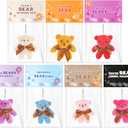 28 Packs Valentine's Day Cards for Kids School with Mini Plush Bear Keychain, Valentines Gift for Kids Classroom Valentines Gifts Valentine's Cards Party Favors