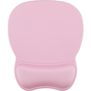 Ergonomic Mouse Pad with Gel Wrist Rest, 9.4 x 8.1 in, Pale Pink | Ergonomic Shape Design, Multiple Pattern Options, Gel Wrist Comfort, Smooth Lycra Surface, Non-Slip PU Base, Pink