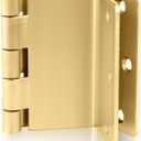 Haidms 6 Pack Gold Offset Hinges 3.5 Inch Expandable Door Hinges Heavy Duty with 1/4'' Radius Corner Full Mortise (Brushed Brass)
