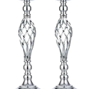 2 Pcs Silver 20.5in Metal Flower Arrangement Stand for Wedding Home Decor.Vases Centerpieces for Table,Party Reception Birthday Hotel Decor(Medium) 