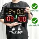 Portable Digital Scoreboard with Remote, LED Electronic Score Keeper, Battery Powered Basketball Score Board, Outdoor Scoreboard for Indoor Outdoor Courts & Sports Events, tyle Name: Standard, without tripod