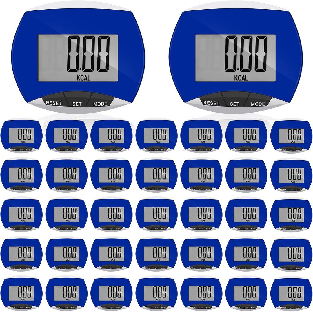 Weewooday Pedometer for Walking Steps and Miles Simple Step Counter Clip on for Walking with Digital Display Portable Tracker Pocket Pedometer Bulk for Men Women Adults Seniors(32 Pcs)