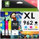 Ink Cartridges HP 962XL. Works with OfficeJet Pro 9028 9029 9010 9015 9018 9025 9020 9012 9026 9027 Printers. 4 Pack 962 (Black, Cyan, Magenta, Yellow)