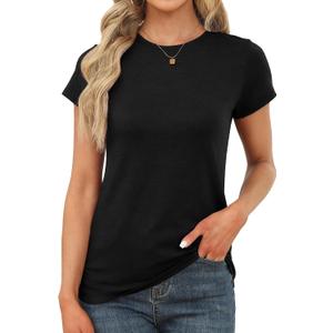 Memorose Womens Short Sleeve Tops Summer T Shirts Round Neck Causal Fashion Basic Tee, XL