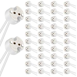 Saillong 50 Pack MR16 Socket G4 LED Halogen Lamp Ceramic Wire Connector Base Socket Adapter G4 MR16 MR11 GU5.3 GU6.35