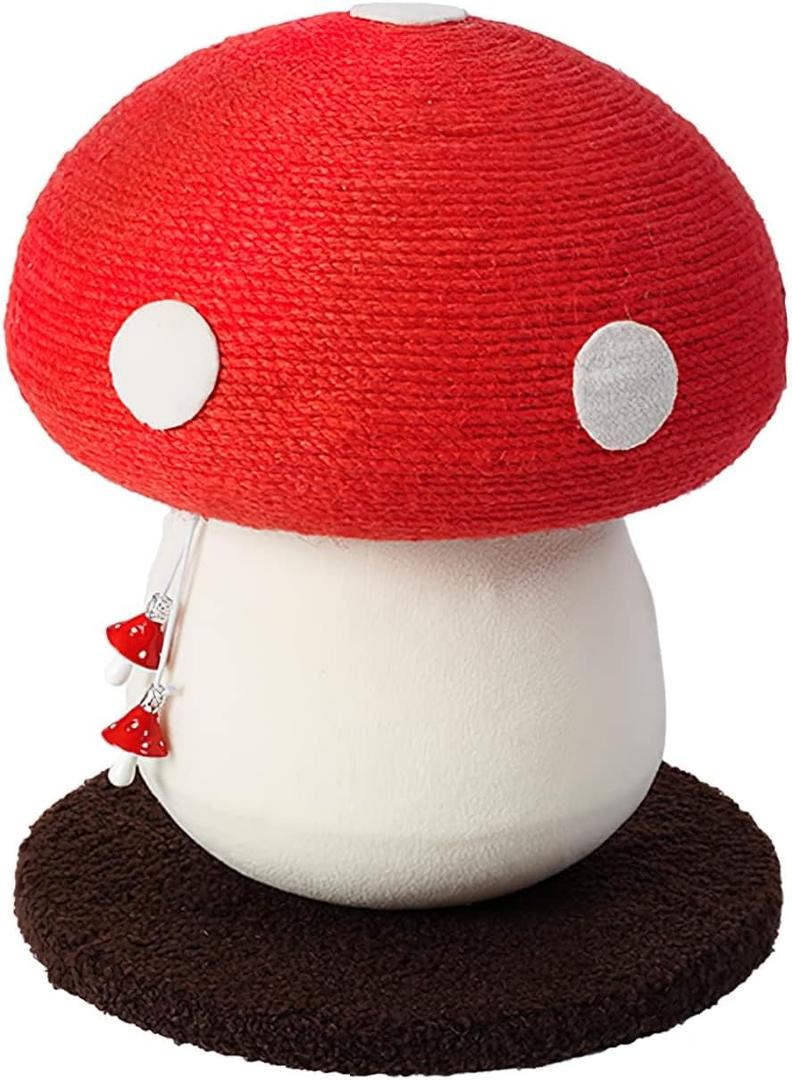 Mushroom Cat Scratching Post - Unique Design, Sisal-Wrapped, Ideal for Medium and Small Cats, No Assembly Required