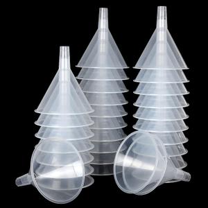 30Pcs Plastic Funnels Set, 4.7 Inch Wide Mouth Large Clear Funnels for Filling Water Bottles, Multipurpose Tool with Long Spout for Transferring Liquid, Spices, Powder, Lotion, Oils