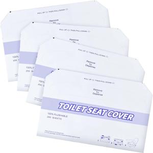 4 Pack (1000 Pieces) Disposable Toilet Seat Covers Flushable Paper Toilet Seat Cover for Bathroom, Hotels, Travel, Kids or Adults