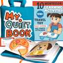 My Quiet Book - Toddler Travel Car Plane Airplane - All Parts Attached - Activity Montessori Board Book, Travel Toys for Toddlers 1-3, Gifts for 1 2 3 4 Year Old Girl, Birthday Gifts Toys Age 2-4 (Blue)