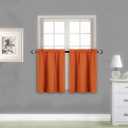 Home Collection 2 Panels 100% Blackout Curtain Set Solid Color with Rod Pocket Short Tier Drapes for Kitchen, Dinning Room, Bathroom, Bedroom,Living Room Window New (58” Wide X 23” Long, Orange)