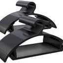 ABHENG 100 Pack Clothes Hangers, Non Slip Heavy Duty Plastic Hangers, Space Saving All-in-One Garment Hangers for Dresses Suits Jeans Knits, Hold Up to 11 LB Dry & Wet, 16.4" x 8.3",Black,UAPY08100B