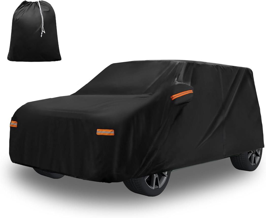 X AUTOHAUX Car Cover for Kia Soul 2009-2025 210D-PU Outdoor Full Car Cover All Weather with Door Zipper for Waterproof Windproof Sun Rain Snow Protection