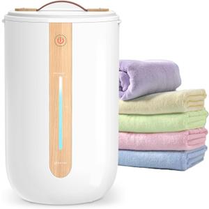 Keenray Towel Warmer for Bathroom, Towel Warmer Bucket with Heating Progress Bar, Fragrance Disc Holder, Leather Handle, Auto Shut-Off Towel Bucket Fits Up to Two 40" x 70" Towels, Blankets White