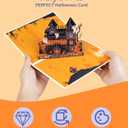 3 x Magic Ants Halloween 3D Pop-Up Card, Haunted House Design with Ghosts and Pumpkins, Spooky Greeting Card for Halloween Celebrations, Unique Handmade Halloween Card with Envelope