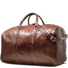 Floto Luggage Venezia Grande Duffle Bag Vecchio Brown 13inch h x 20inch l