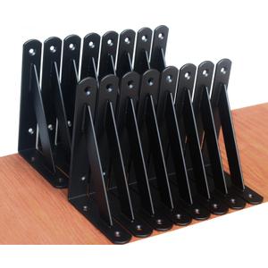 16 Pack L6 x H 4" Black Heavy Duty Shelf Brackets with Screws Metal Shelf Brackets Shelf Support Angle Brackets for Shelves L Brackets Heavy Duty Floating Shelf
