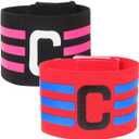 Colorful Soccer Captain Armband for Adults Durable Nylon Football Arm Bands Comfortable Fit for Team Sports Black Red