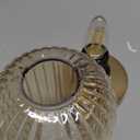 LightRound Table Lamp for Bedroom, Cordless Small Bedside Lamp, Touch Dimmable Rechargeable Lamp Battery Operated with Amber Glass Shades for Night Stands, Living Room, Desk, Bulb Included