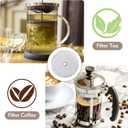 8 PCS French Press Replacement Filters Stainless Steel Reusable Mesh Filter for 34 Ounce, 1 Liter, 8 Cup French Press Coffee Makers and Tea Machines