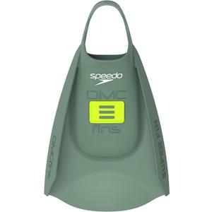 Speedo Unisex-Adult Swim Training Fins Silicone (Medium, DMC Super Soft Olive/Hyper Yellow)